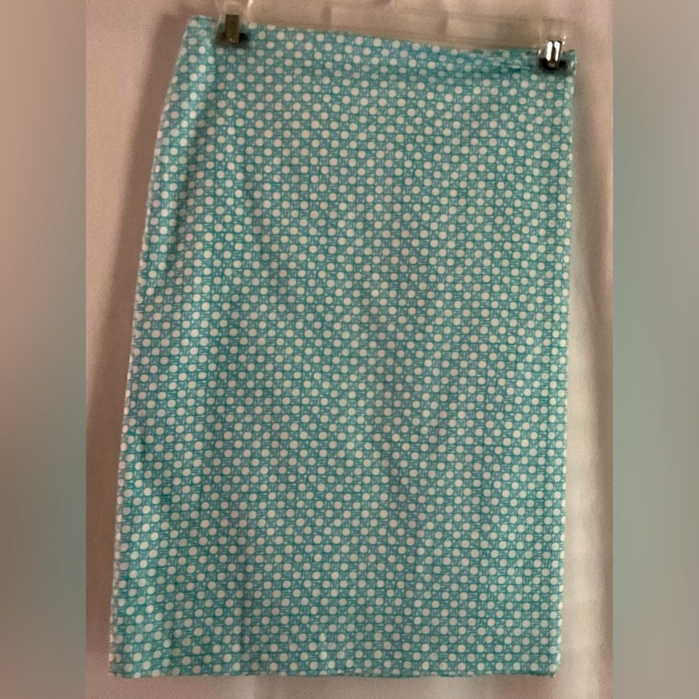 Talbots Turquoise and white pattern pencil skirt